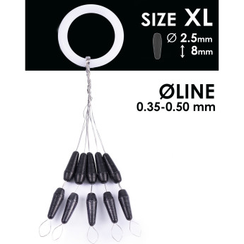 Стопоры резиновые SALMO RUBBER CONE STOPS р.004XL 10шт.